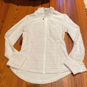 Lululemon White stripe athletic zip up jacket